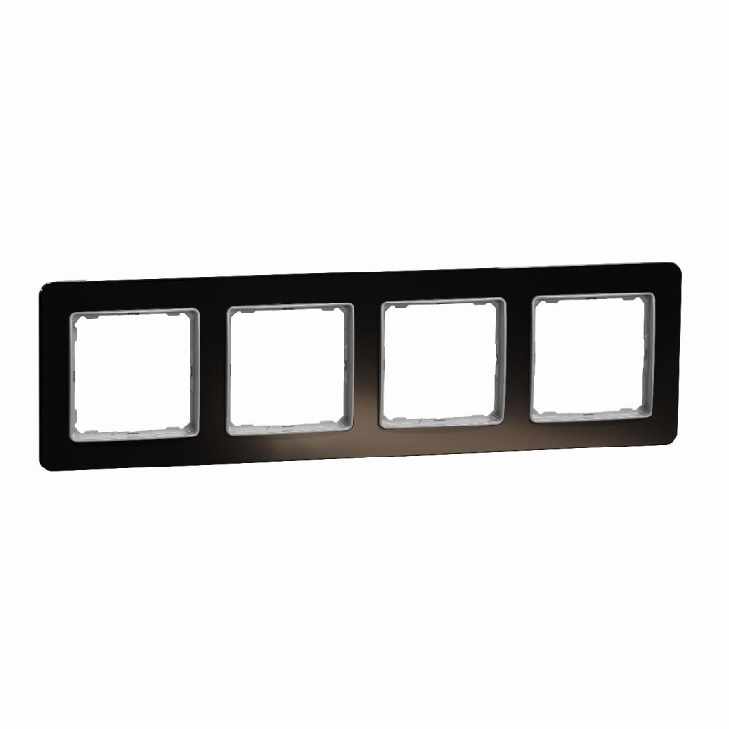 Ramka 4-krotna szkło czarne Sedna Elements SDD361804