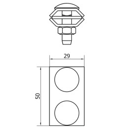 Złącze przelotowe podwójne, 2xM8x30 [02031]