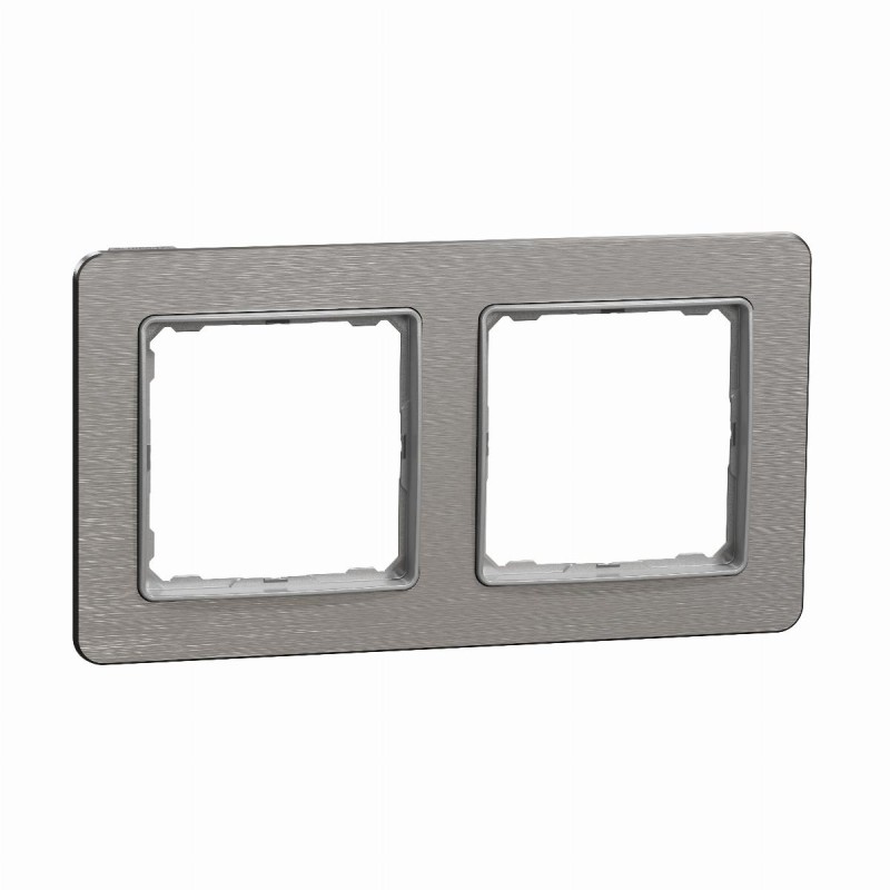 Ramka 2-krotna szczotkowane aluminium Sedna Elements SDD370802