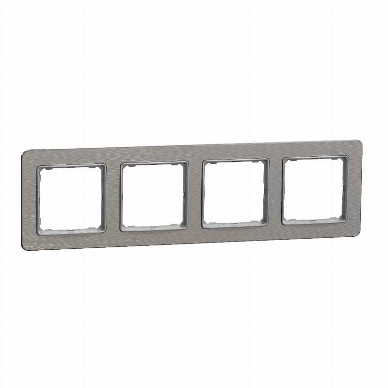 Sedna Elements, ramka 4-krotna, szczotkowane alum. Sedna Elements, ramka 4-krotna, szczotkowane alum.