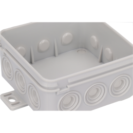 Puszka odgałęźna naścienna, szara IP54 75 x 75 x 40 mm E125 SPAMEL