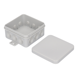Puszka odgałęźna naścienna, szara IP54 75 x 75 x 40 mm E125 SPAMEL