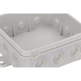 Puszka odgałęźna naścienna, szara IP54 85 x 85 x 40 mm E113 SPAMEL