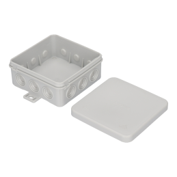 Puszka odgałęźna naścienna, szara IP54 85 x 85 x 40 mm E113 SPAMEL