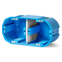 Puszka do pustych ścian wielopolowa P2x60D niebieski 2×60 mm, głęboka SIMET 32092203