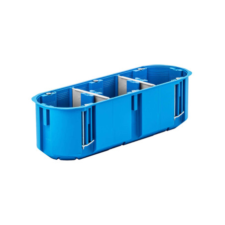 Puszka do pustych ścian P3x60D niebieski wielopolowa 3×60 mm, głęboka SIMET 32104203