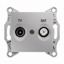 Sedna, gniazdo TV/SAT przelotowe, 8dB, aluminium