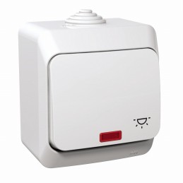 Cedar Plus Przycisk/światło/ z podświetleniem biały WDE000516
