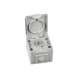 TEKNO IP65GR GN1x2P+Z Gniazdo zasilające francuskie z ochroną styków