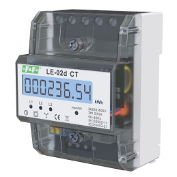 Licznik zużycia energii LCD trójfazowy z programowalną przekładnią LE-02d CT