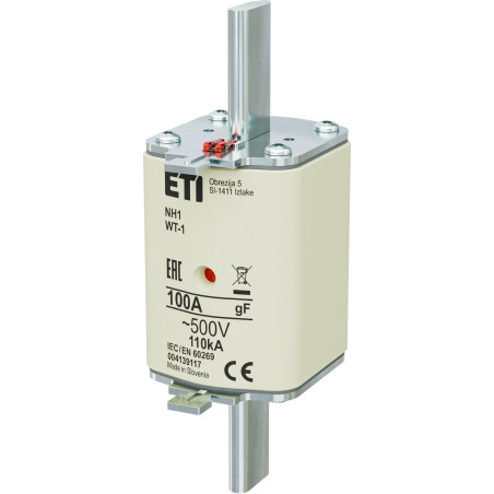 NH1/WT-1 gF 100A/500V Wkładka topikowa NH - szybka / KOMBI
