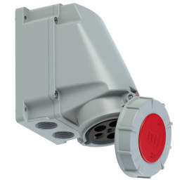 Gniazdo stałe 63A 5P 400V czerwone IP67 bez dławnicy POWER TWIST 135-6