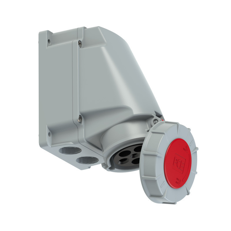Gniazdo stałe 63A 5P 400V czerwone IP67 bez dławnicy POWER TWIST 135-6