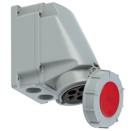 Gniazdo stałe 63A 5P 400V czerwone IP67 bez dławnicy POWER TWIST 135-6