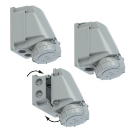 Gniazdo stałe 63A 5P 400V czerwone IP67 bez dławnicy POWER TWIST 135-6