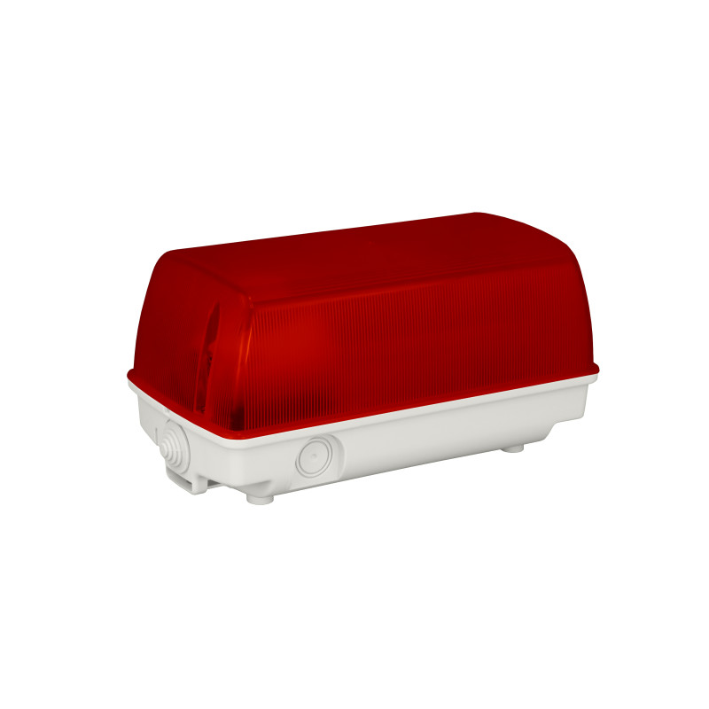 Oprawa SEZAR, LED, 13W, klosz czerwony matowy, podstawa biała, 230V, IK07, IP54