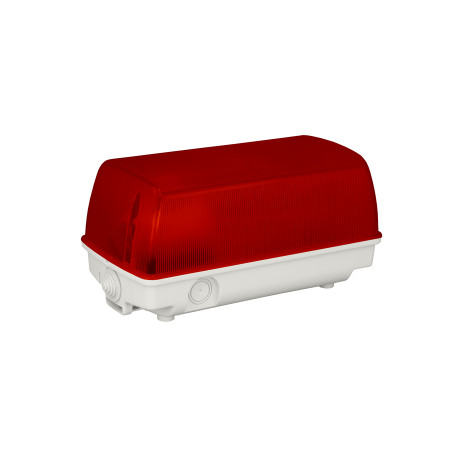 Oprawa SEZAR, LED, 13W, klosz czerwony matowy, podstawa biała, 230V, IK07, IP54
