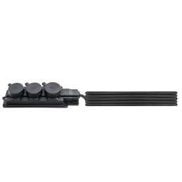 Listwa gumowa trójgniazdowa z przewodem H05RR-F 3x1,5mm2 - 3m, 16A, 250V, czarna, IP44