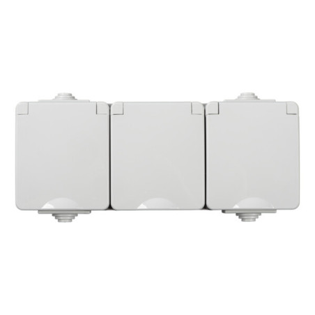 Gniazdo zasilające francuskie z ochroną styków TEKNO IP65GR GN3x2P+Z