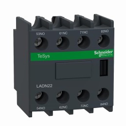 Blok styków pomocniczych TesSys Deca 2NO+2NC montaż czołowy LADN22