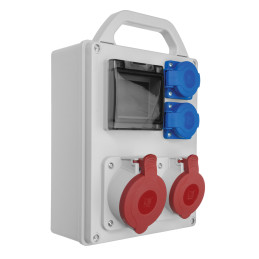 Rozdzielnia budowlana R-BOX240 4s, 1x32A/5P, 1x16A/5P, 2X230 V, puste okno