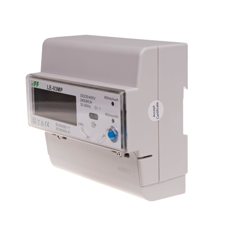 Licznik energii elektrycznej 3‑fazowy 60A 230/400V wyświetlacz LCD RS‑485 MODBUS LE‑03MP
