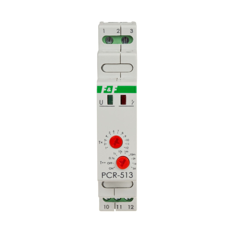 Przekaźnik czasowy rewersyjny styki: 1NO/NC 230V 16A PCR-513-16