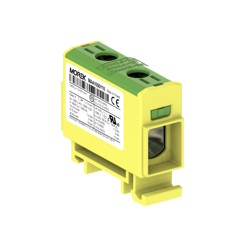 Zacisk uniwersalny OTL50 żółto-zielony 1xAl/Cu 1,5-50mm² 1500V MAA1050Y10