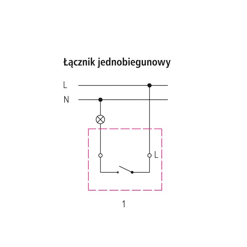 WYCOFANE! ŁP-1J/m/16/16 Łącznik jednobiegunowy, bez ramki SATYNA