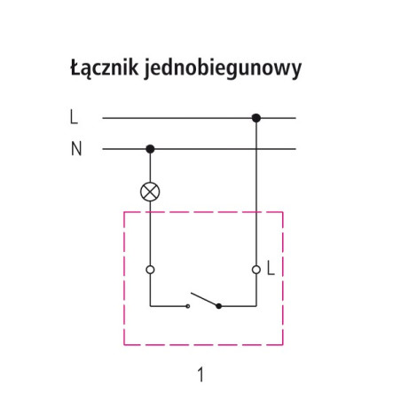 WYCOFANE! ŁP-1J/m/16/16 Łącznik jednobiegunowy, bez ramki SATYNA