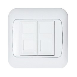 Gniazdo komputerowe RJ 45 podwójne z ramką kat. 5E MAXI 380467