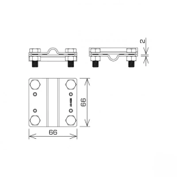 Złącze krzyżowe 2-płytkowe 4xM8x20 B=40mm AN-03/OG/ A191036