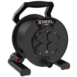 Przedłużacz zwijany jednofazowy typ „XREEL” - wyjście 4xGS Z TER. wejście 30 mb H05RR-F 3x1,5 (OW) wtyczka gumowa 16A IP54