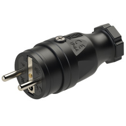 WTYCZKA PRZENOŚNA W PEŁNI GUMOWA Z BOLCEM UZIEMNIENIA 16A 2P+Z 230V IP44 CZARNA