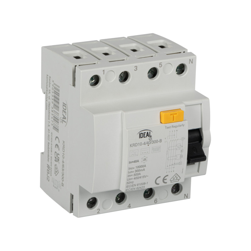 Wyłącznik różnicowoprądowy IDEAL TS 4P KRD10-4/40/300-B typ B 4P