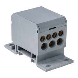 Blok rozdzielczy 1P 160A Al/Cu 2x2,5-50mm2 / 4x2,5-16mm2, 3x2,5-25mm2 600V szary E.4090/SZ