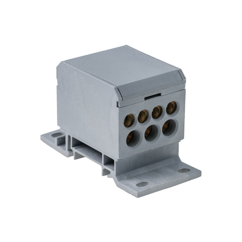 Blok rozdzielczy 1P 160A Al/Cu 2x2,5-50mm2 / 4x2,5-16mm2, 3x2,5-25mm2 600V szary E.4090/SZ