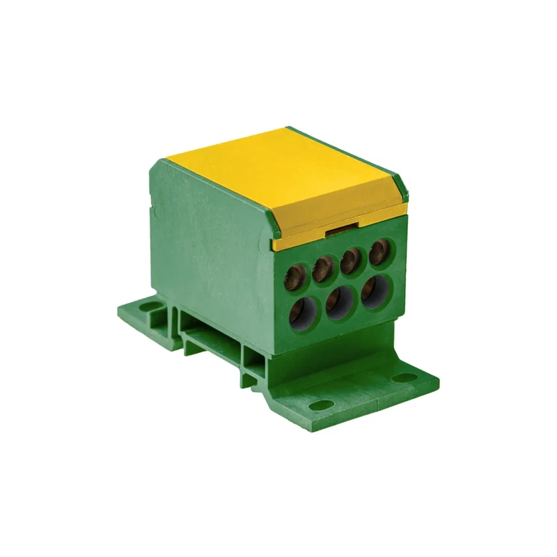 Blok rozdzielczy 1P 160A Al/Cu 2x2,5-50mm2 / 4x2,5-16mm2, 3x2,5-25mm2 600V żółto-zielony E.4090/Ż-Z