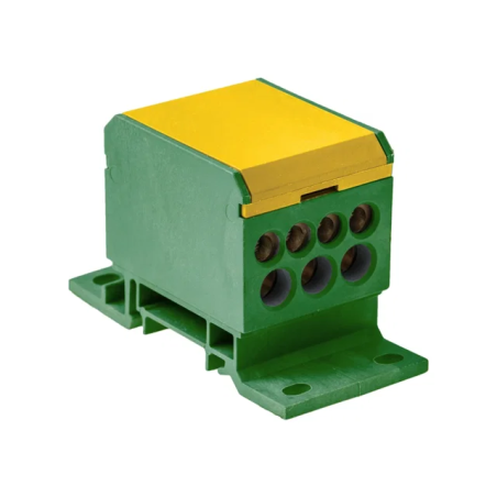 Blok rozdzielczy 1P 160A Al/Cu 2x2,5-50mm2 / 4x2,5-16mm2, 3x2,5-25mm2 600V żółto-zielony E.4090/Ż-Z