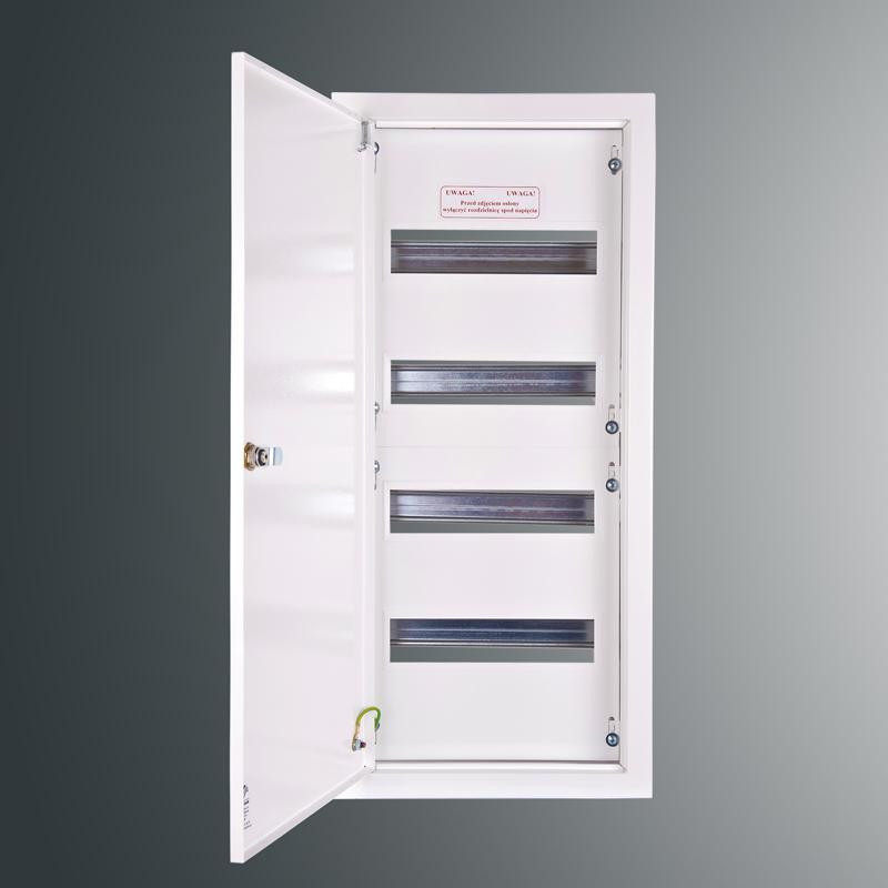 Rozdzielnica p/t modułowa RW 16NN 4x12S 672x288x130  szyna TSH35  zamek patent.9081 IP30 RAL9003