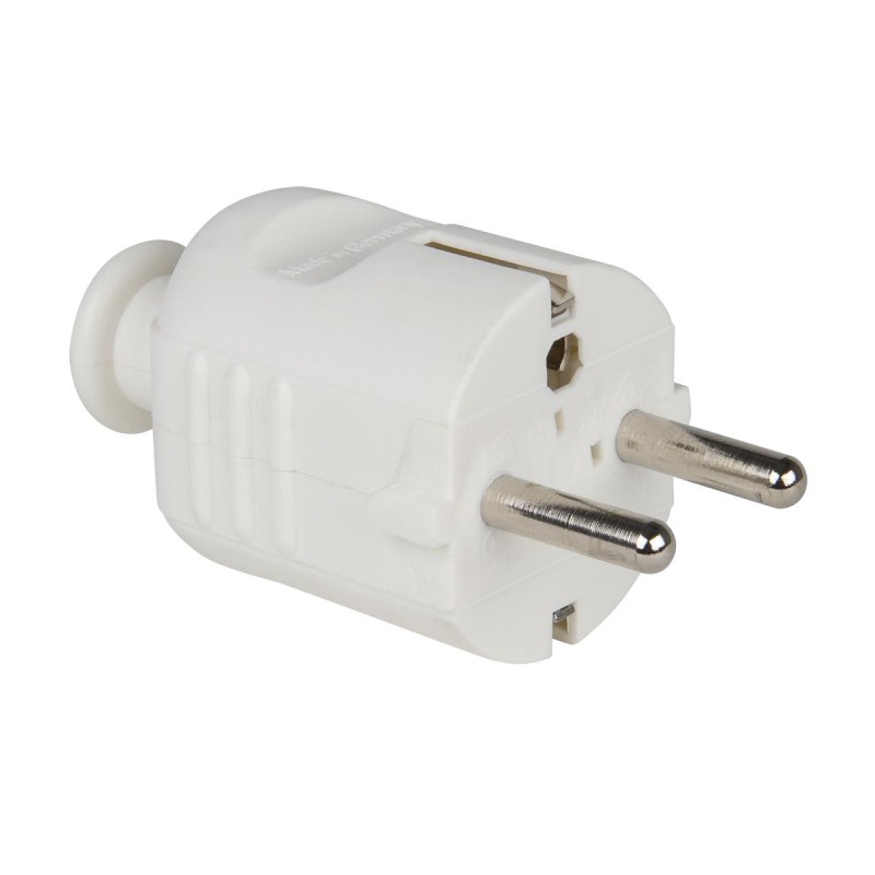 Wtyczka jednofazowa z tworzywa 10/16A 2P+Z typ „Uni-Schuko” biała