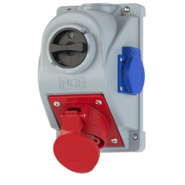 Gniazdo stałe z wyłącznikiem 0‑1 16A 5P 400V + 2P+Z 230V IP44 COMBO‑POL 96061541W