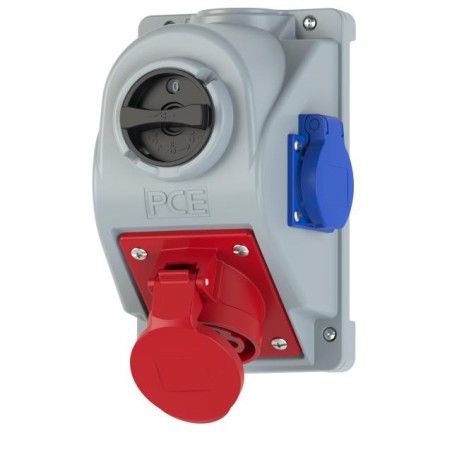 Gniazdo stałe z wyłącznikiem IP44 16A 5P 400V + 16A 2P+Z 0-1 COMBO‑POL 96061541W