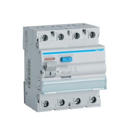 RCCB Wyłącznik różnicowoprądowy 3P+N 25A 30mA 6kA AC