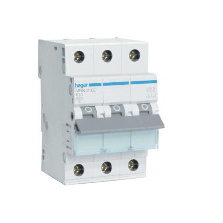 Wyłącznik nadprądowy 3P B 10A 6kA Hager MBN310E