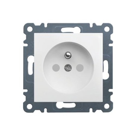 Gniazdo pojedyncze z/u 16A z przesłonami białe Lumina WL1040 Hager