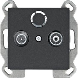 Gniazdo RTV końcowe czarne Lumina WL3013 Hager