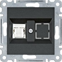 Gniazdo komputerowe pojedyncze czarne RJ45 kat.5e UTP Lumina WL2113