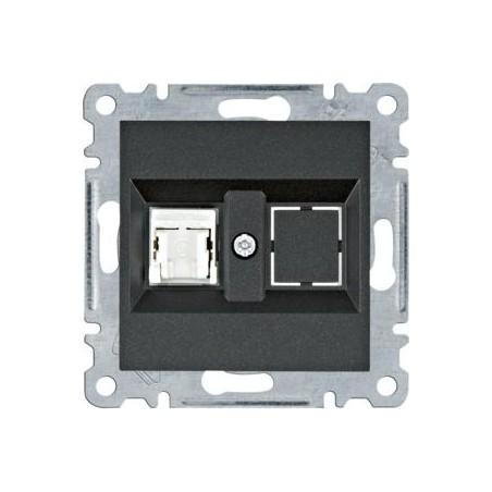 Gniazdo komputerowe pojedyncze czarne RJ45 kat.5e UTP Lumina WL2113