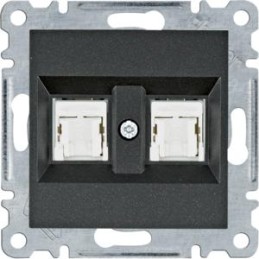 Gniazdo komputerowe podwójne czarne RJ45 kat.5e UTP Lumina WL2123 Hager